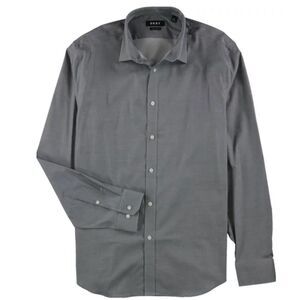DKNY Slim Fit Stretch Gray Button Up Shirt